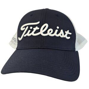 Titleist tour Golf Trucker Hat Navy & White Mesh Snapback Adjustable Cap NWOT